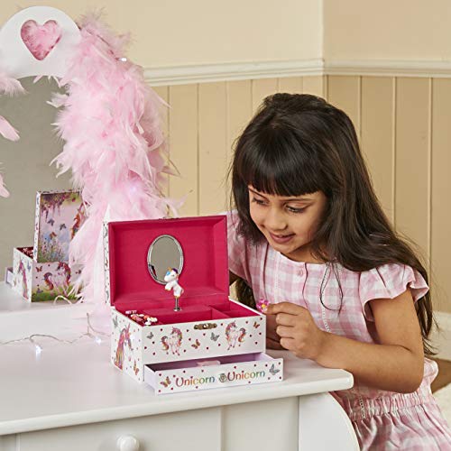 Lucy Locket Magical Unicorn Musical Jewelry Box for Children Pink