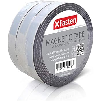 magnetic strong adhesive strips xfasten tape roll inch flexible foot backing stick self pack extra