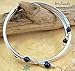 Lapis Lazuli Silver-Plated Metal Memory Wire Wrap Bracelet by ArtsParadis