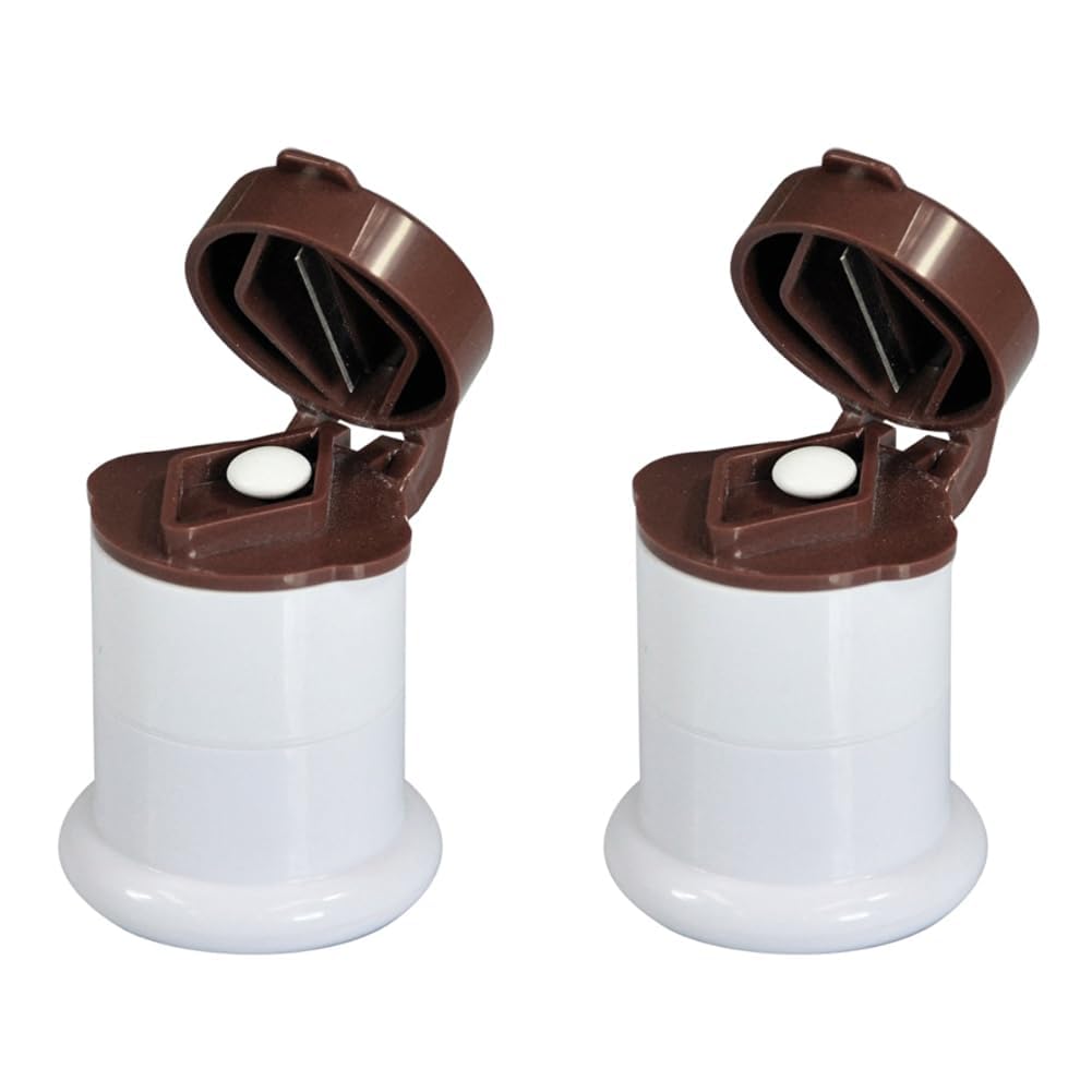 3-in-1 Pill Cutter/Splitter, Crusher and Storage Cut Even Small Tablets in Half Aids Those with Limited Dexterity, Weak Grip or Those who can’t take Large Tablets Ideal for Travel and Home use