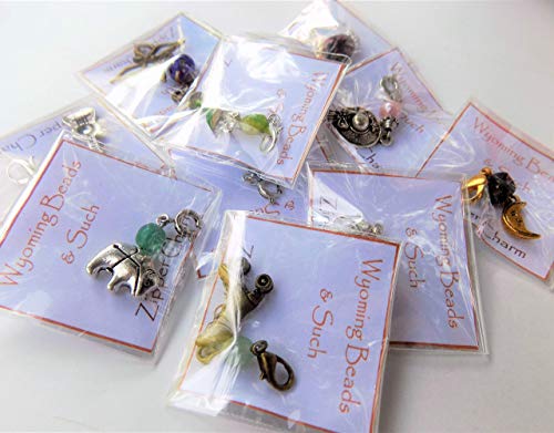 Set of 6 Beaded Zipper Pulls Charms or Stitch Markers Random Mix - Thumbnail 2