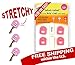 2-in-1 Key Cap and tag - Stretchy Material - One Size Fits Most Keys -Blank and Printed Labels - 4 Pack - Bold Colors
