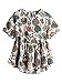 SheIn Women's Loose Ruffle Hem Peplum Short Sleeve Blouse Top One-Size Palm Leaf