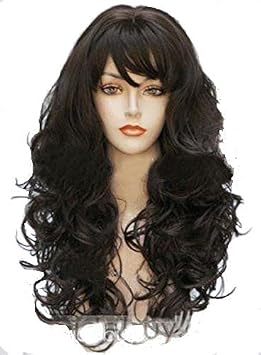 Wigbuy Hair Wigs Wavy Curly 24inche Long Hair For Women Dark