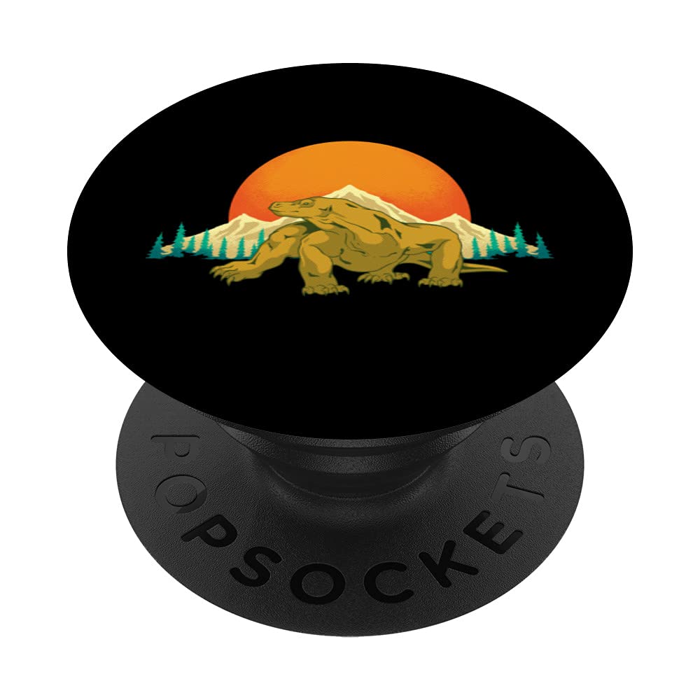 Reptile Lizard Tropical Wildlife Animal Sunset Komodo Dragon PopSockets Swappable PopGrip