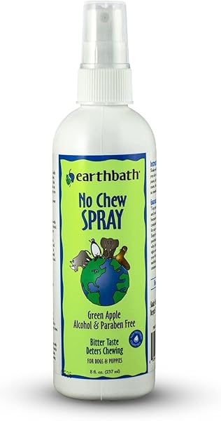 EARTHBATH, NO CHEW SPRAY FOR DOGS – A BITTER APPLE SPRAY FOR DOGS TO STOP CHEWING, ESSENTIAL DOG TRAINING & BEHAVIOR AIDS, CRUELTY FREE, NO BITE SPRAY FOR PUPPIES – 8 OZ (1 PACK)
