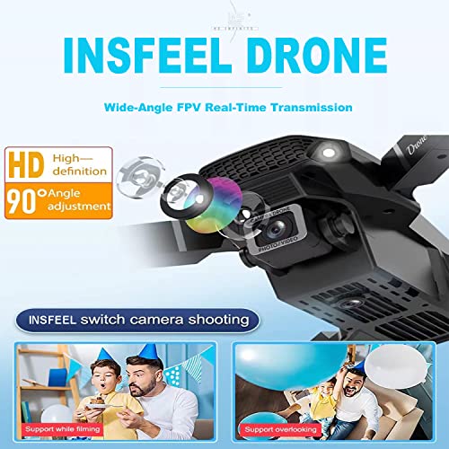 Mini Drone with Camera for Adults - Christmas Toy Gift for Teenage Boy Girl Kids Beginner Age 8-10-12 Years Old - RC Quadcopter Multirotors | Foldable UAV | WiFi HD FPV Live Video | One Key Take Off/Land | Altitude Hold | Headless Mode | 36