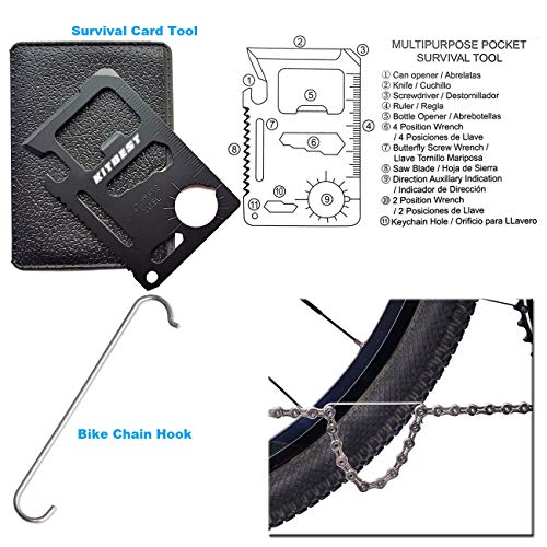 Kitbest Bike Repair Tool, 10 in 1 Bicycle Multi Tool Bike Chain Tool with Handy Bag, Included Spoke Wrench, Glueless Tire Tube Patches, Tire Lever Set - Thumbnail 5