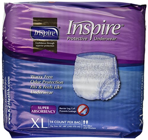 Inspire adult diaper incontinence underwear, extra larg…