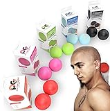 PHYSIX GEAR SPORT Lacrosse Massage Ball Set - Best Portable Muscle Roller for Trigger Point, Back Pain, Plantar Fasciitis & Foot Reflexology - Top Deep Tissue Roller Set for Acupressure & Myofascial