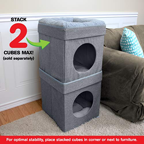 Kitty City Large Cat Bed, Stackable Cat Cube, Indoor Cat House/Cat
