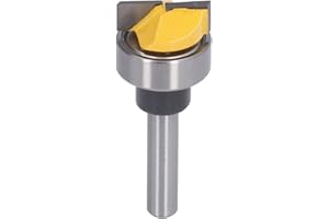 Aolidsive 1/4in Shank Router Bit, Carbon Steel Body, Double Flute for Woodworking Applications, Ideal for Hinge Mortise and C