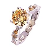 Psiroy Women's 925 Sterling Silver 2ct Gemstone Filled Ring