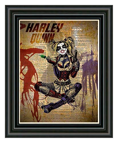 Harley Quinn Art Print Superhero Decor Cool Pop Art Vintage Import