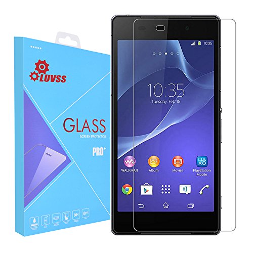 LUVSS 0.26mm Thickness Xperia Z2 Screen Protector [Tempered Glass], Anti-Scratch Shatterproof Ballistics Glass Front Screen Protector Film for Sony Xperia Z2 L50W D6503 - Clear