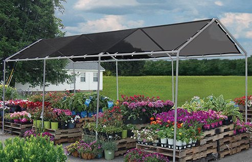 6'X8' (Black) Heavy Duty Mesh Tarp Net Sail Sun Shade Awning and Fence Screen Patio and Canopy Cover