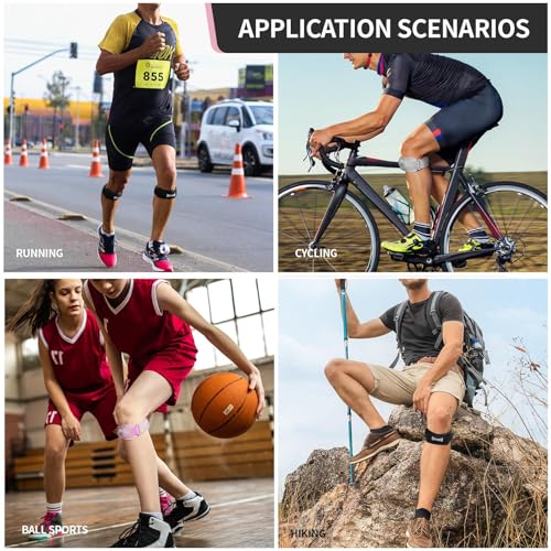 Yoerxing Knee Support Brace, Athletic Compression Band, Strap for knee-Pain, Jumpers Knee Braces, Patella Band for Basketball, Tendonitis, Jumpers Knee, Hiking, Running, Soccer