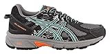 ASICS Womens Gel-Venture 6 Running Shoes Black/Ice Green/Orange 5 B(M) US