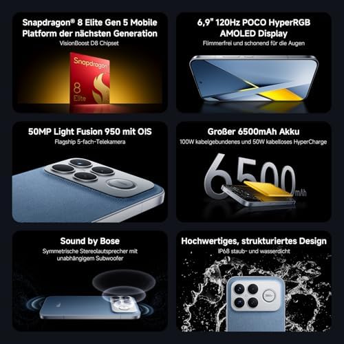 Poco F8 Ultra Handy, 12+256GB, 6500mAh, 50MP, Schwarz