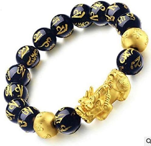 Fashionable Natural Stone Black Obsidian Pixiu Bracelet Pixiu Lucky Brave Troops Charms Jewelry for Women & Men