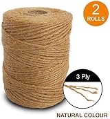 ANSIO Natural Jute Twine 101 m 333 ft 2 mm 3-ply Pack of 2 view 5