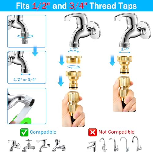 30 m Expandable Garden Hose with 1/2 Inch and 3/4 Inch Adapter, 10 Functions Spray Gun, Bracket, Garden Irrigation, Cleaning Gardening, Car Washing
