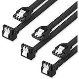 UGREEN SATA III Cable 90 Degree 3 Pack 6Gbps Straight To Right HDD SSD Data Cable 7 Pin with Locking Latch 18 Inch for SATA HDD, SSD, CD Driver, CD Writer
