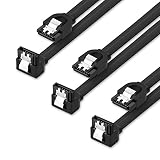 UGREEN SATA III Cable 90 Degree 3 Pack 6Gbps Straight to Right HDD SSD Data Cable 7 Pin with Locking Latch 18 Inch for SATA HDD, SSD, CD Driver, CD Writer