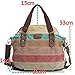 OURBAG Women Canvas Stripe Handbag Cross body Shoulder Bags Tote Satchel Messenger Bag Colorful