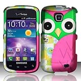 Pink Patched Owl Hard Plastic Matte Design Case for Samsung Illusion i110 / Galaxy Proclaim - In Twisted Tech Retail Packaging