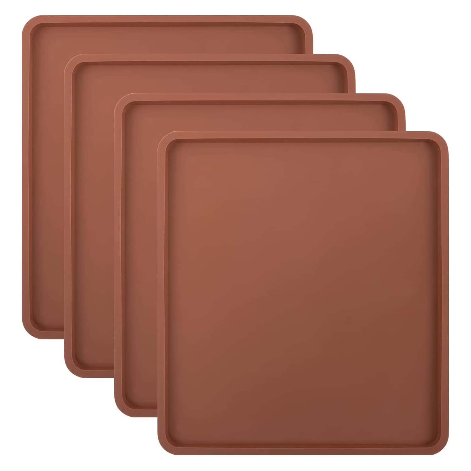 Tavrolet 4PCS Silicone Dehydrator Mats with Edge - Silicone Sheets Compatible, Nonstick Silicone Tray Liner, High Temperature