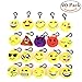 oobest 20 Pack Emoji Keychain, Emoji Mini Plush Pillows, Mini Emoji-Pop Plush Pillow Keychain, Keychain Decorations, Kids Party Supplies Favors