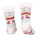 Slipper Socks, Women Fleece Socks Wool Non Slip Socks Sherpa Thick Christmas Socks with grippers Warm Winter Women Girls Mid Calf High Sleep Socks, (White), One Size