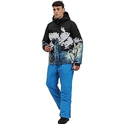 YEEFINE Men's Ski Suit Waterproof Snow Suits Two