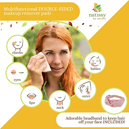 Washable Make up Remover Pads Bamboo, 12-Pack of Reusable Facial Rounds MADE IN EU; Eco Friendly Face Cleansing Cosmetic Cloth Pad; Soft Skin Care Wipes for all Skin Types; EXTRA Laundry&Storage bags