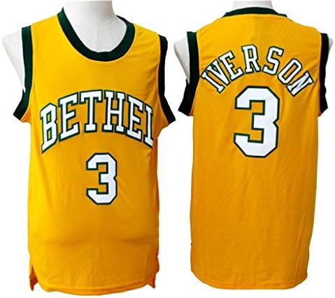 Men's Adult #3 Allen Iverson High School Jersey Yellow