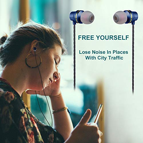 Ear Buds Wired Earphones Earbuds with Remote and Mic 3.5mm in Ear Earbud Headphones with Microphone and Volume Control Stereo Noise Isolating Compatible Android Cell Phones,Samsung,HTC,MP3