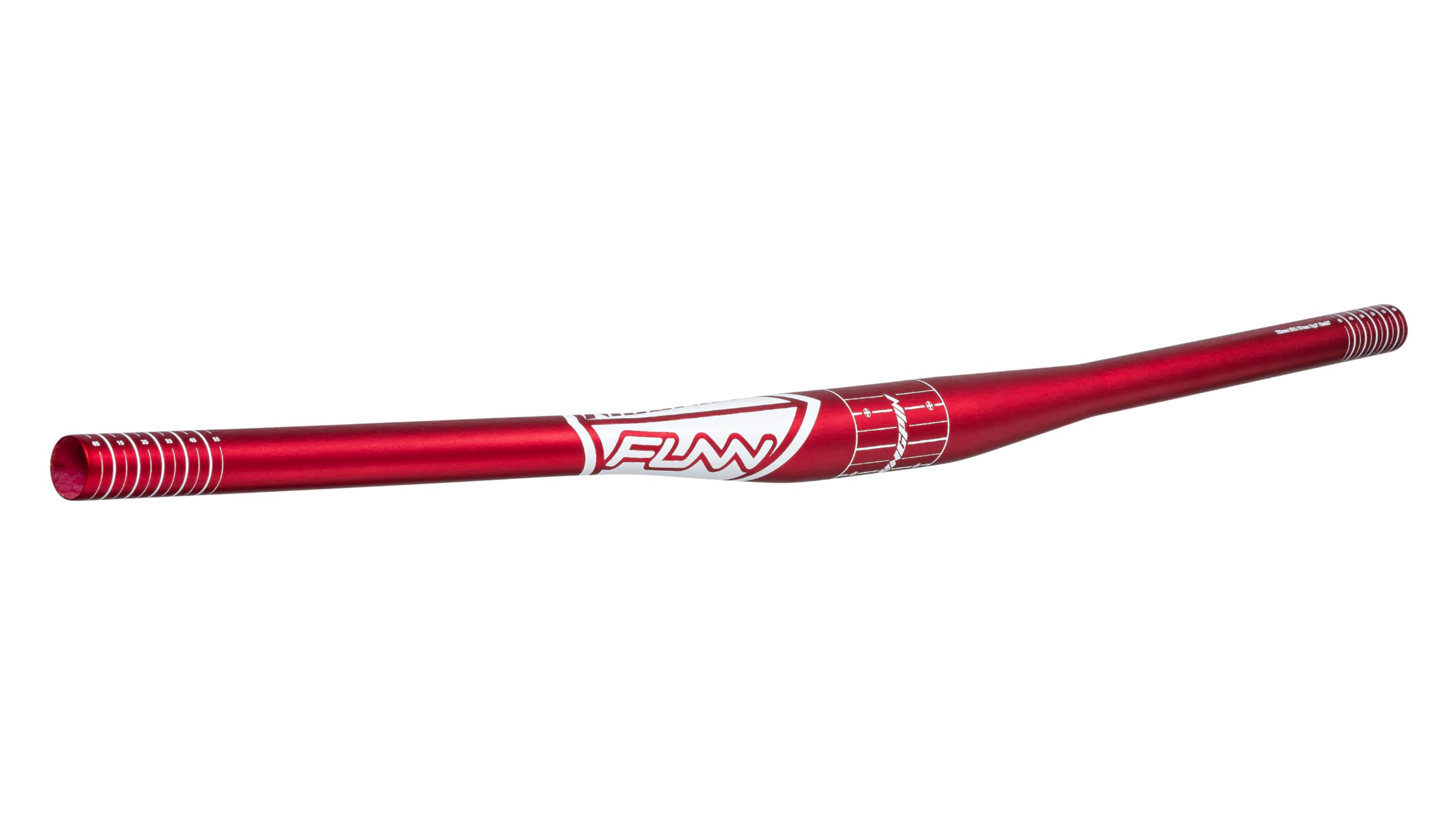 Funn Kingpin Mountain Bike Handlebar with Bar Clamp 35mm and Width 785mm, Tough and Lightweight Alloy Riser Handlebar for MTB, BMX and Road Bike, Rise 7mm MTB Handlebar (Red)
