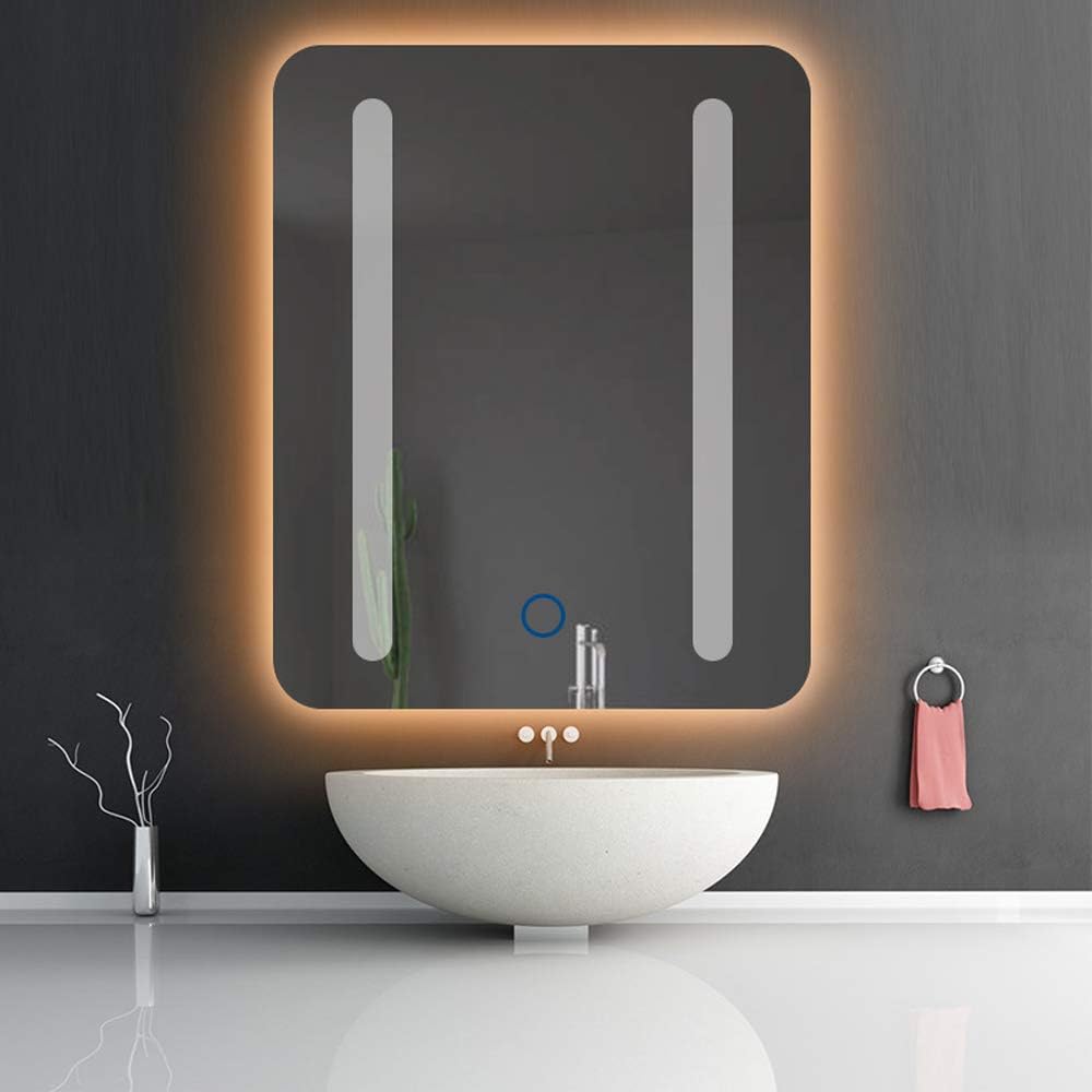 YANGMANL Illuminated LED Bathroom Mirror AntiFog LED Mirrors with Lights Touch