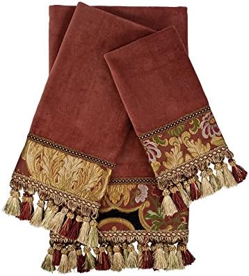 Ausin Horn Classics 3 Piece Ashley Embellished Towel Set, Multicolor