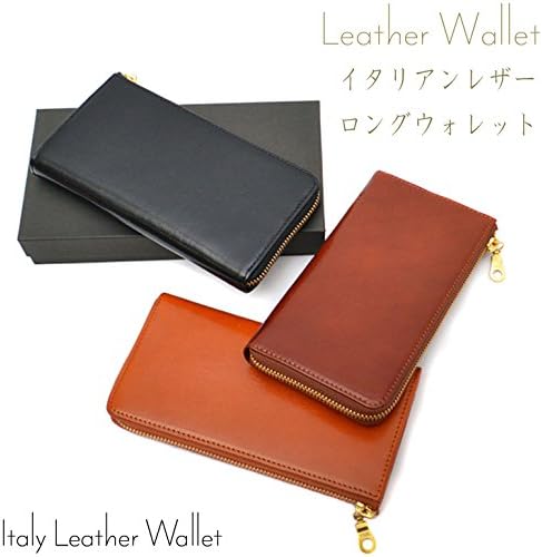 Amazon ノーブランド品 イタリアレザー L字 長財布 ラウンドファスナー ワンサイズ キャメル ノーブランド品 財布