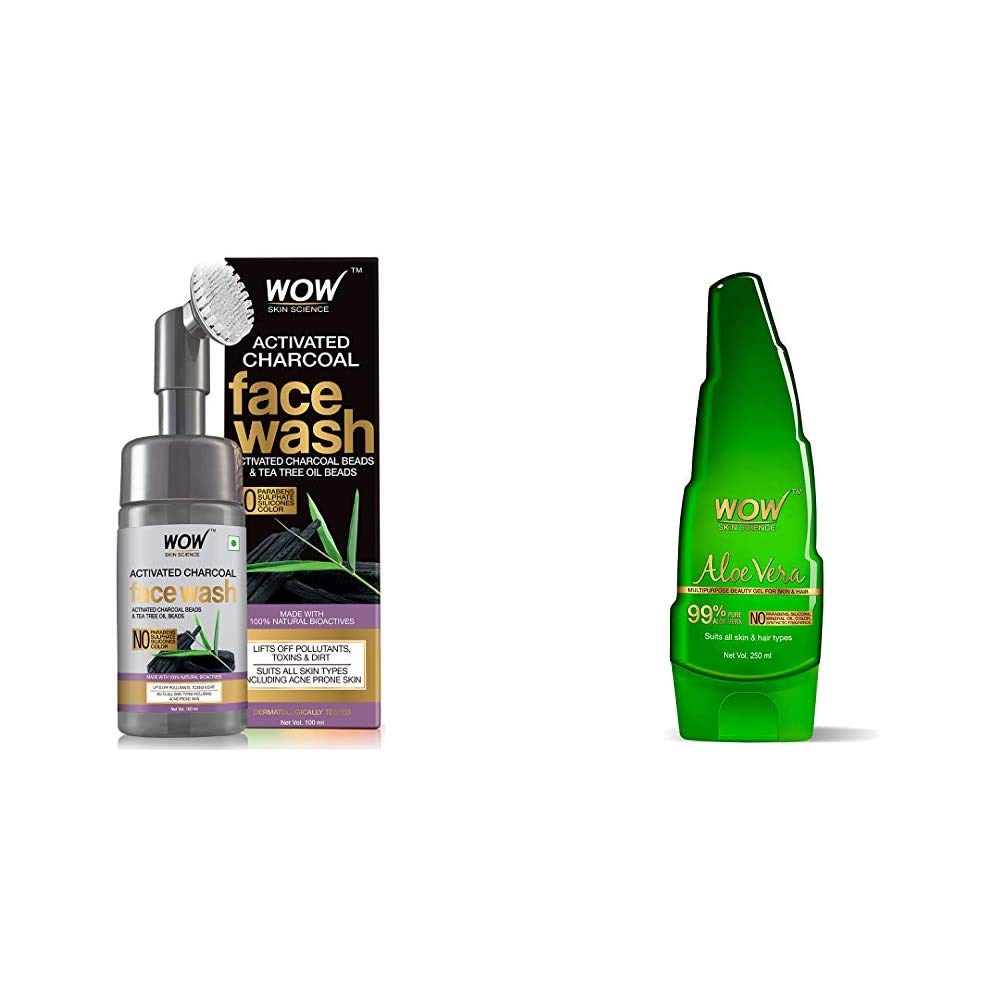 wow charcoal foaming face wash