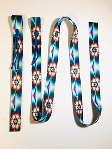 cinch strap set nylon latigo flower tie dye