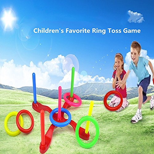 WisHouse Ring Toss Game Set - Toys Birthday Gifts for Kids - Fun Outdoor Game for Family - Easy to Assemble and Carry, Builds on Your Eye and Hand Coordination Skills