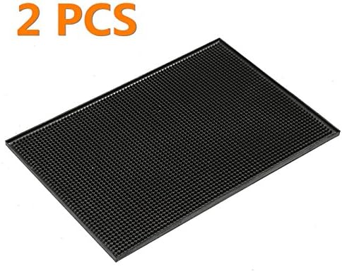 Hefty Mat Large rubber bar Matting for bar and other entertainment area, Black, 18×12×0.43 inch