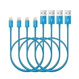 RAVPower 4-Pack 3ft iPhone Cables Apple MFi Certified Lightning Cable for iPhone 7/ 7 Plus/ 6S/ 6 Plus/ 6/ 5S/ SE/ iPad Mini -Blue