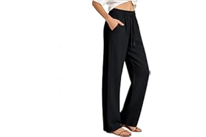 High Waist Straight Leg Sweatpants for Women Elastic Waist Casual Loose Trousers Spring Summer Lightweight Comfy Bottoms 2026