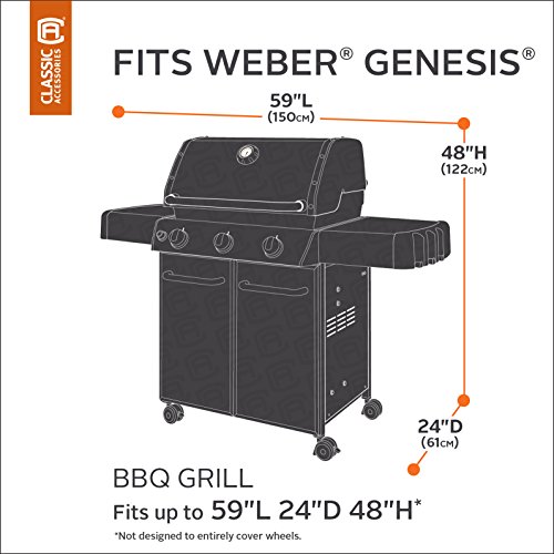 Classic Accessories Hickory WaterResistant 58 Inch BBQ Grill Cover