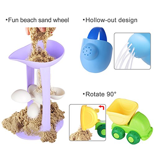 image for Veken Beach Sand Toys Set for Kids Toddlers, BPA Free Eco-Friendly TPE