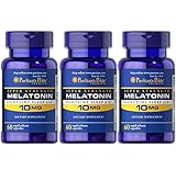 Puritan's Pride Melatonin 10 mg / 60 Capsules, 3 Bottles